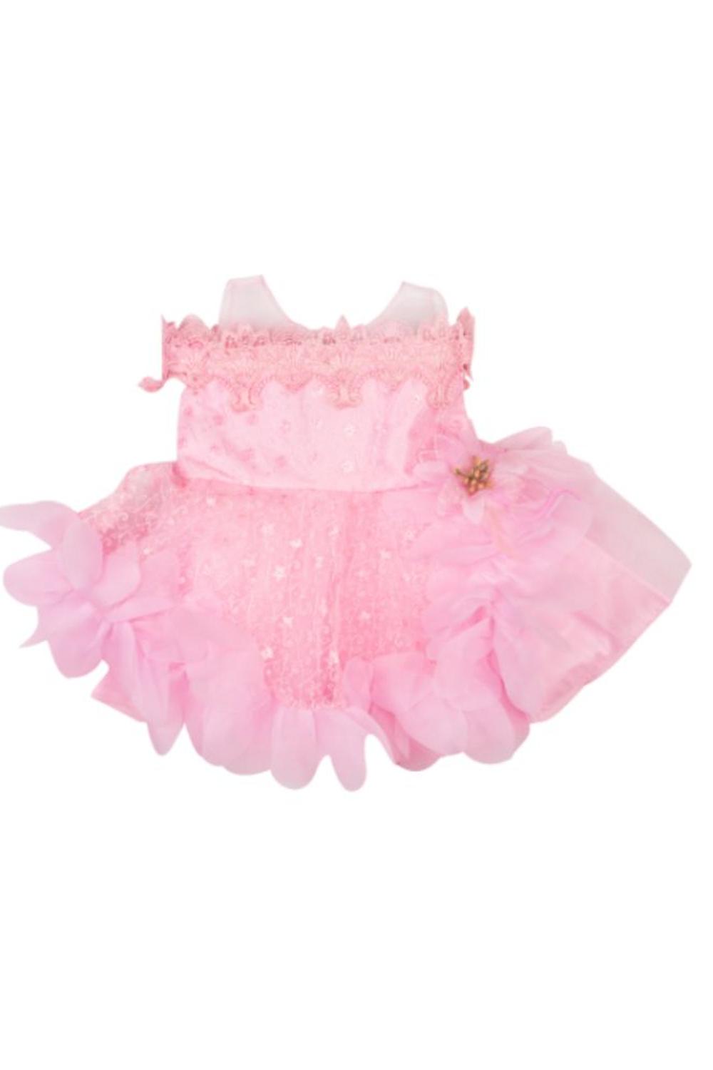 Mee Mee Lacy Cold Shoulder Frill Party Frock